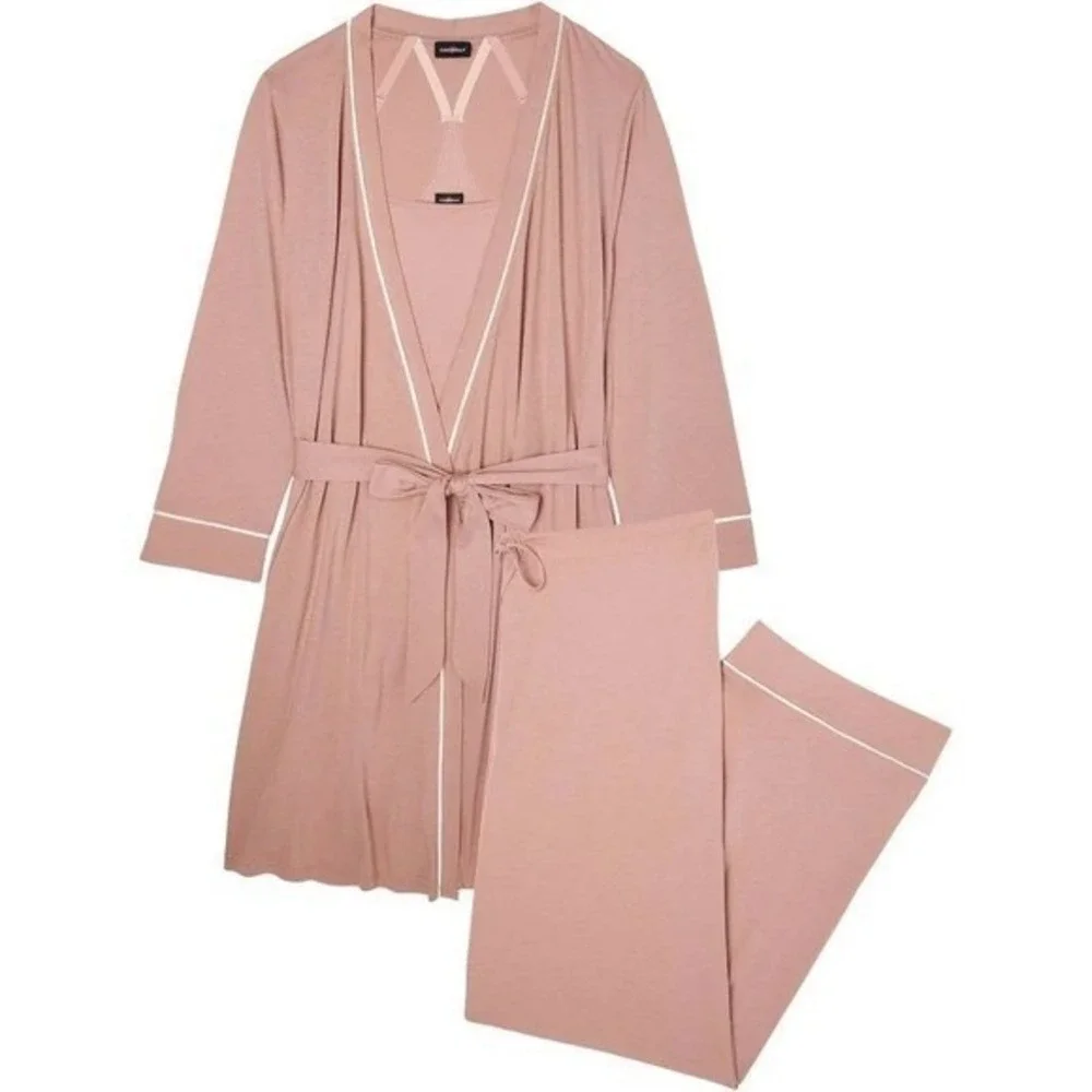 Bella Maternity 3-Piece Pajama SetCotton/modal Mandorla/Moon Ivory size S‎